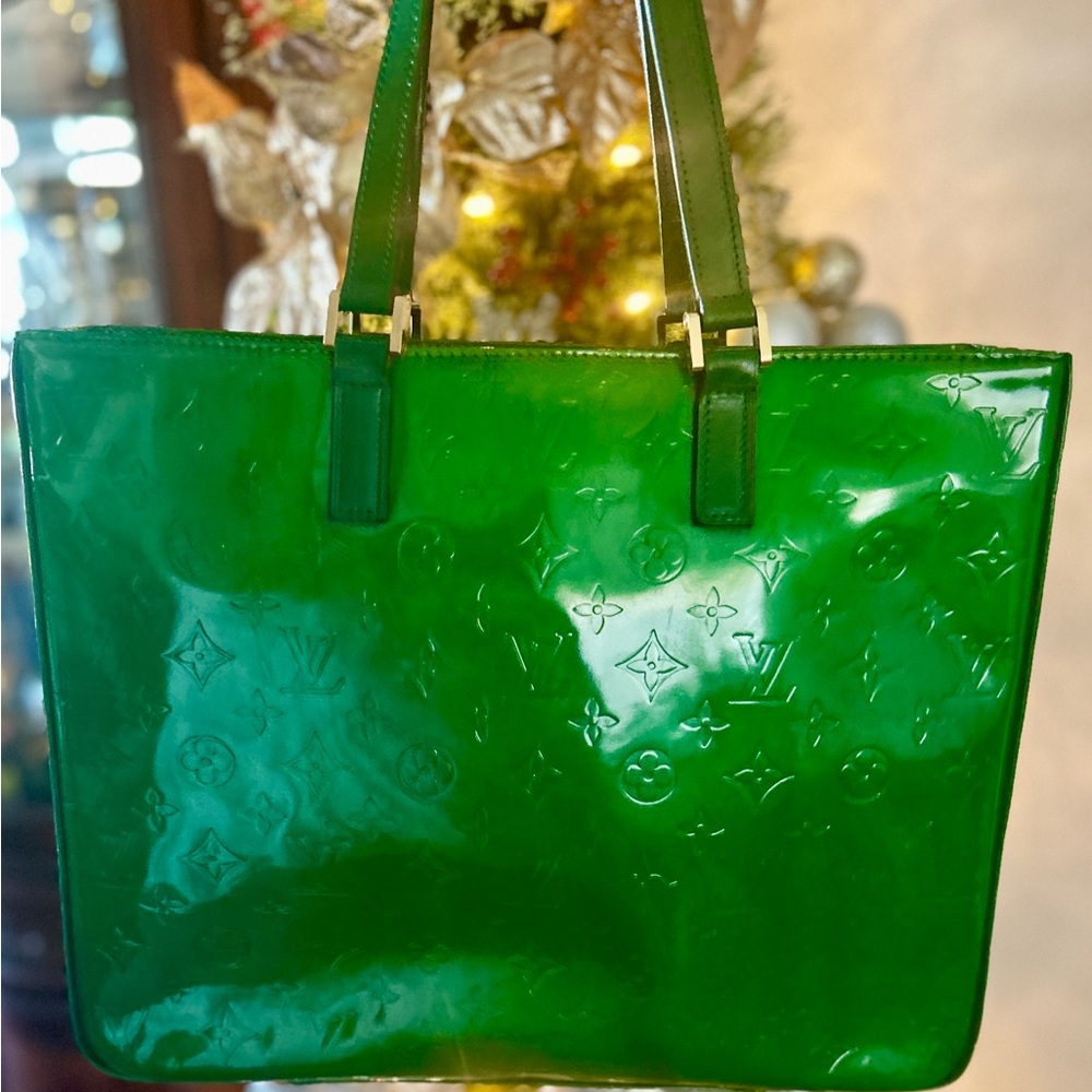 Authentic Louis Vuitton Vernis Columbus bag custom colored green LW1929